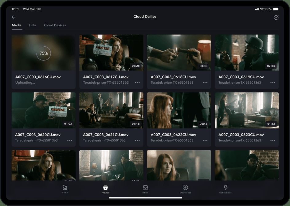 Camera to cloud workflow for video production