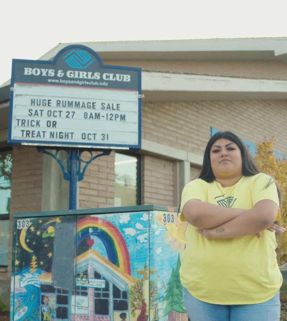 A young woman featured in a Boys & Girls Club of Santa Cruz fundraising video produced by Luma Creative in Bay Area.