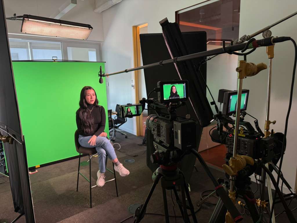 Accenture interview filmed on a green screen by Luma Creative