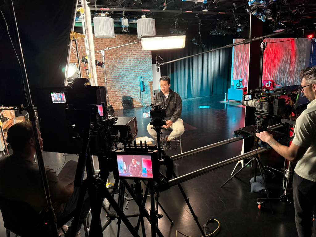 TikTok employee preparing for an interview with the Luma Creative crew